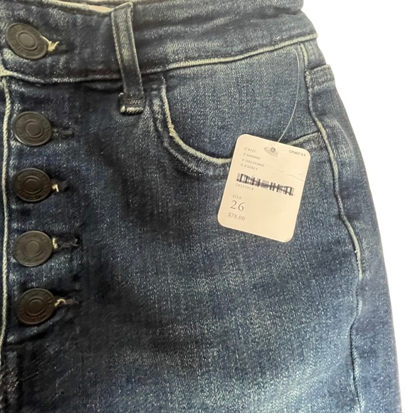 NWT Free People We The Free Skinny Button Fly Distressed Jeans 26 - Picture 6 of 13